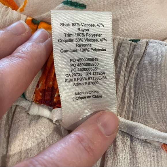 Aritzia Wilfred Goji Floral Faun Pants in Denude - Wide Leg Crop - Picture 12 of 13